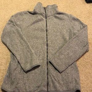 Gray cozy full zip fleece